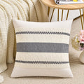 Fancy Homi Set of 1 Neutral Grey Farmhouse Decorative Throw Pillow Covers 16x16 by Fancy+Homi