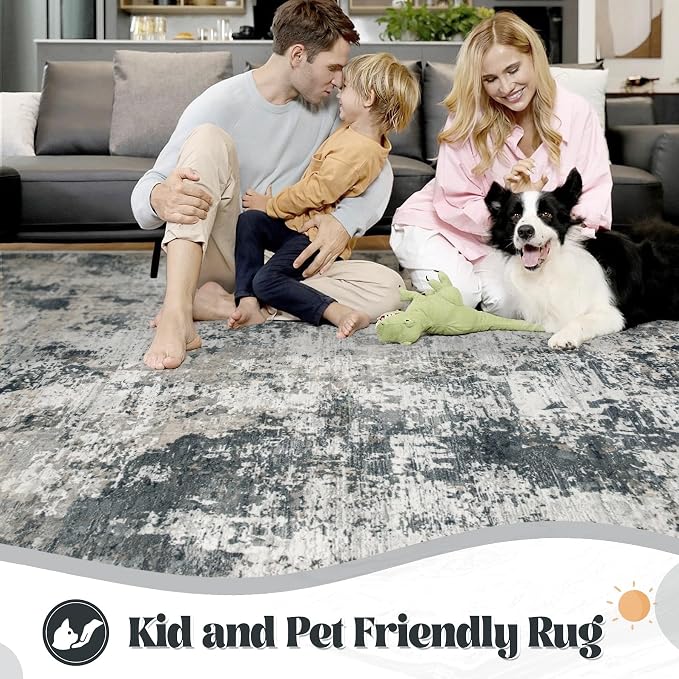 XLUEZ 8x10 Area Rugs for Living Room, Washable Modern Abstract Large Area Rug - Image 3