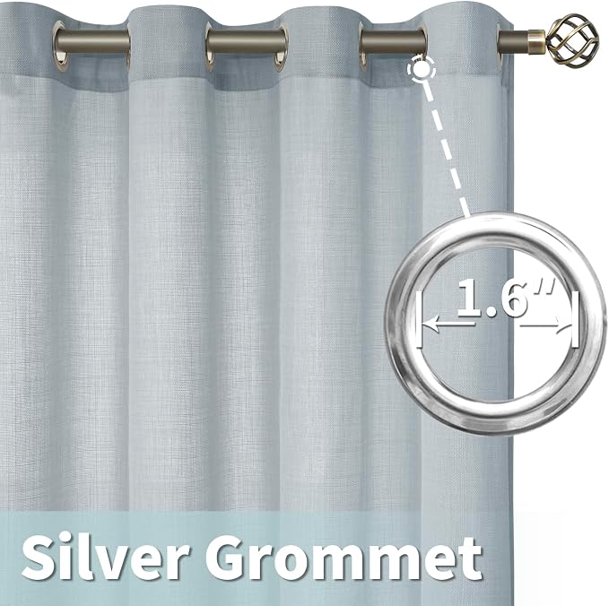 Semi Sheer Linen Curtains 90 Inch - Image 5