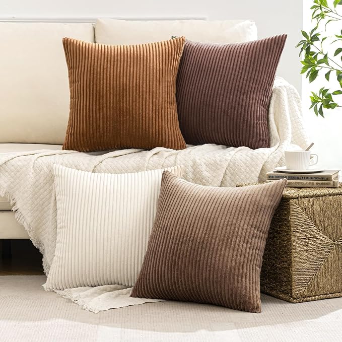 MIULEE Boho Farmhouse Throw Pillow Covers 24x24 Inch Set of 4 Rustic Mordern - Image 2