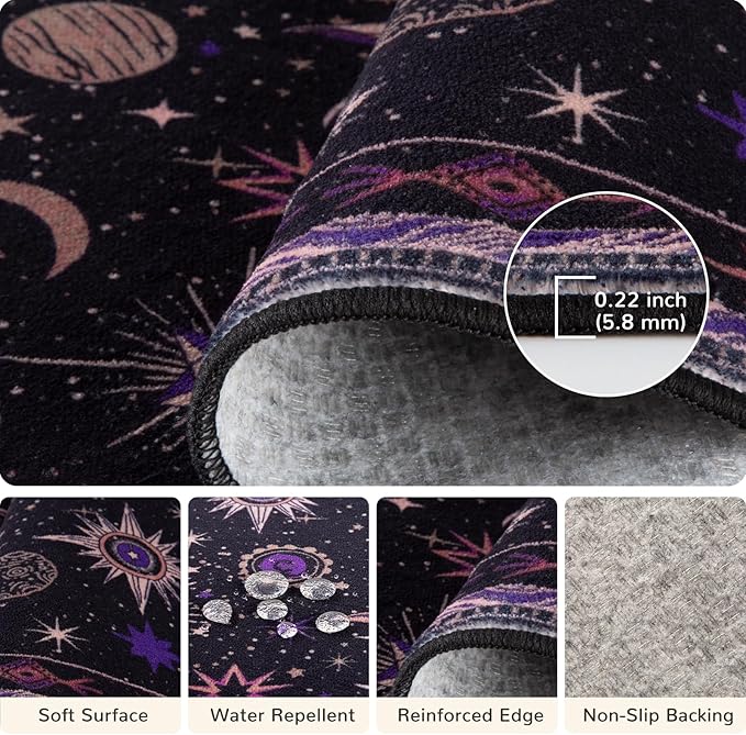 Vacuum-Friendly, Round 4ft Washable Area Rug - Image 3