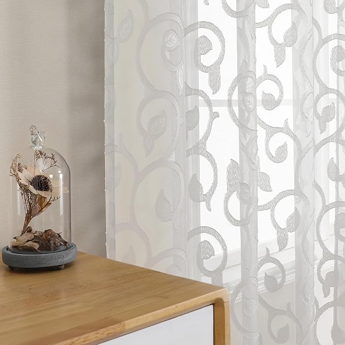 Furman Ivory Sheer Curtains 90 inches Long - Image 6