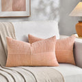 Fancy Homi 2 Packs Peach Long Lumbar Decorative Throw Pillow Covers 16x24 Inch by Fancy+Homi