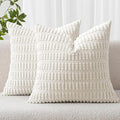 MIULEE Pack of 2 Corduroy Decorative Euro Sham Throw Pillow Covers 24x24 Inch by MIULEE