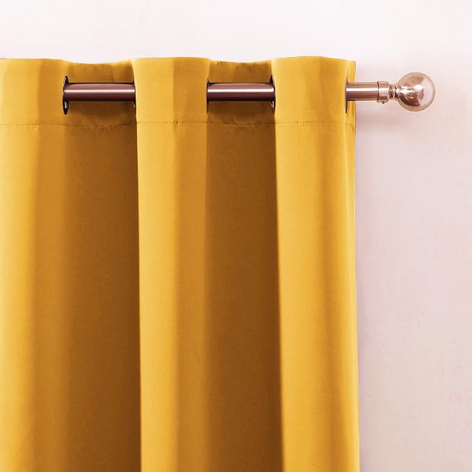 LEMOMO Yellow Thermal Blackout Curtains/52 x 84 Inch/Set of 2 Panels Room - Image 7