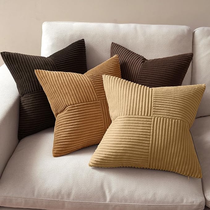 MIULEE Boho Decorative Throw Pillow Covers 20x20 Set of 4 Farmhouse Neutral - Image 3