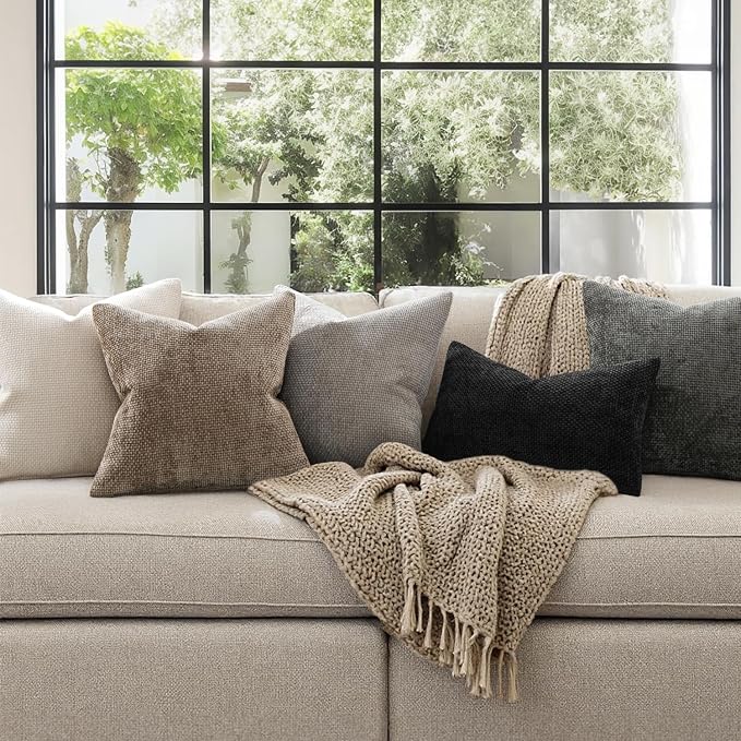 MIULEE Decorative Lumbar Throw Pillow Covers 12x20 Inch Light Gray 2 Pack | - Image 4