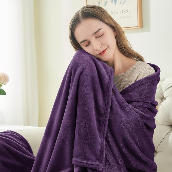 BEDELITE Fleece Blanket Purple Throw Blankets - Image 2