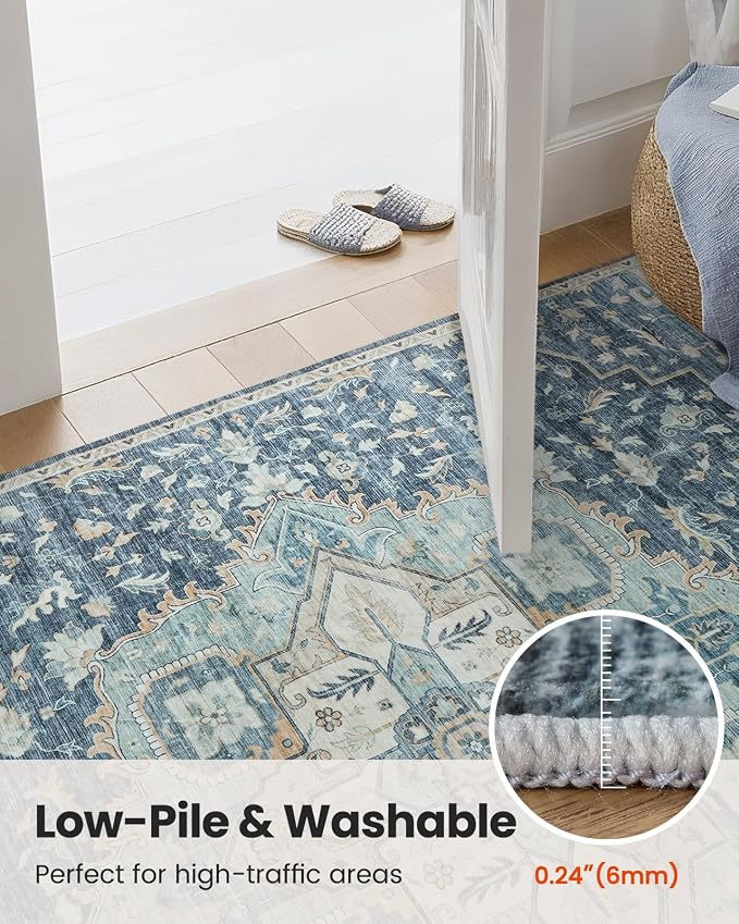 AMADA HOMEFURNISHING 2x5 Washable Runner Rug, Low-Profile Kitchen Rugs - Image 8