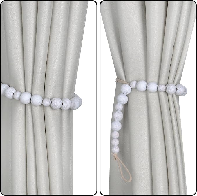 OCIOLI 4 Pieces of Boho Curtain Tiebacks Curtain Holdbacks Curtain Hooks - Image 3