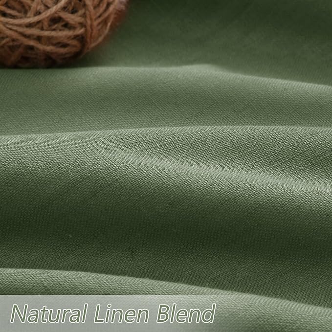 Guken Olive Green 100% Blackout Curtains 120 Inch Length 2 Panels Set - Image 3