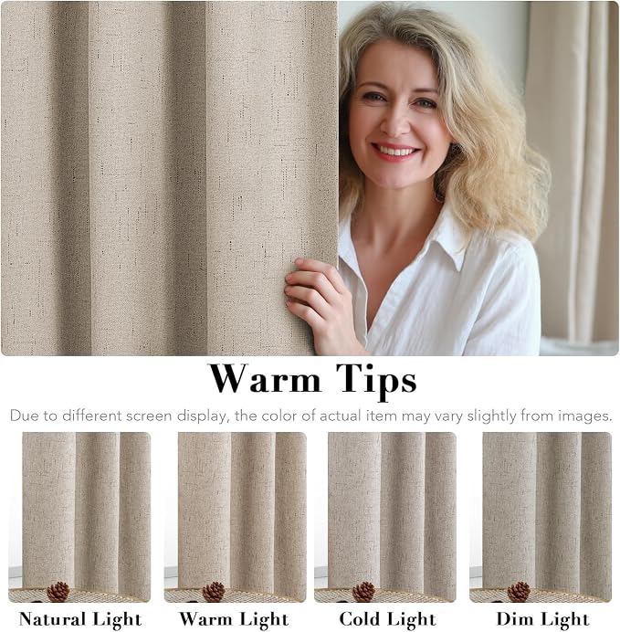 H.VERSAILTEX Blackout Curtains Durable Thick Textured Look 100% Blackout Patio - Image 5
