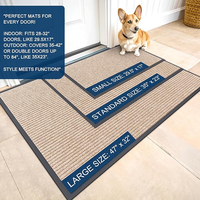 OLANLY Front Door Mat 47x23, Waterproof Heavy-Duty Indoor Outdoor Doormat | - Image 2