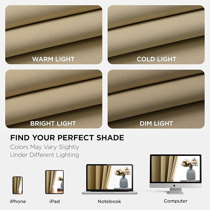 Joydeco Blackout Curtains 54 Inch Length 2 Panels Set, Thermal Insulated Long - Image 8