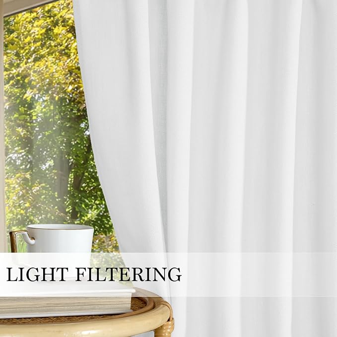 RYB HOME Short Cafe Curtains Faux Linen Blended Light Filtering Privacy Protect - Image 5