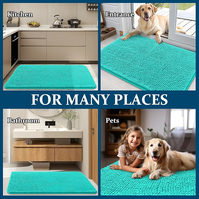 OLANLY Dog Door Mat for Muddy Paws 70x24, Super Absorbent Chenille Mud Mat | - Image 8
