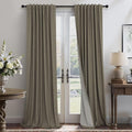 Brown Extra Long Blackout Curtains 108 Inch Long 9ft Back Tab Pocket Light by Pitalk