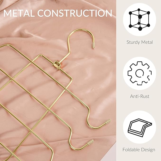 ZEDODIER Tank Top Hanger, Space Saving Bra Hamgers, Non-Slip Hanging Sport Bras Holder, Closet Organizers and Storage for Camisoles Tank Tops Bras Ties Swimsuits Strappy Dress, Gold
