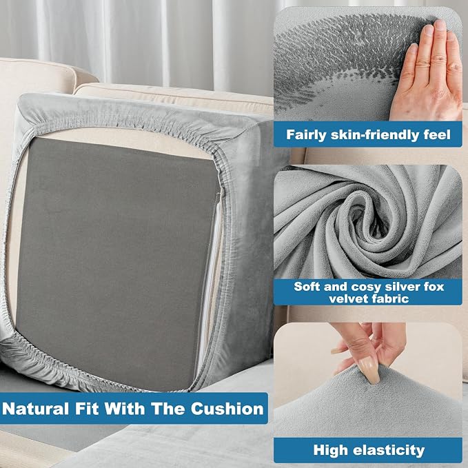 Couch Cover Stretch Velvet Sofa Cushion Cover 1-Piece - Image 5
