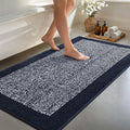 48x24 Long Bathroom Rugs Washable Non Slip, Dark Blue Bath Mat by Unknown