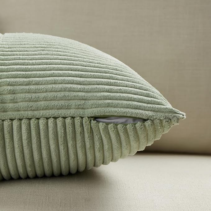 Fancy Homi 2 Packs Sage Green Lumbar Decorative Throw Pillow Covers 16x28 Inch - Image 4