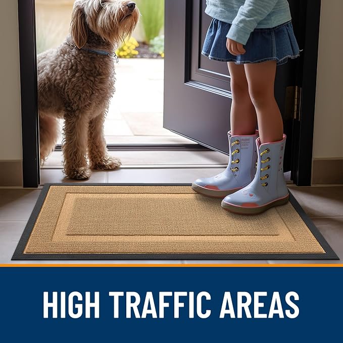 OLANLY Front Door Mat Outside 71x47, All-Season Heavy-Duty Rubber Doormat | - Image 6