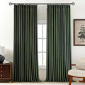 Pinch Pleated Linen Curtains 100% Blackout 102 Inches Long by AUSSPVOCT