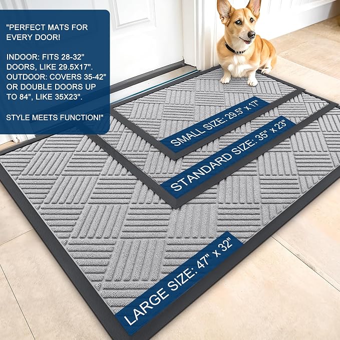 OLANLY Front Door Mat Outside Entrance 47x23, Waterproof Heavy-Duty Doormat | - Image 2