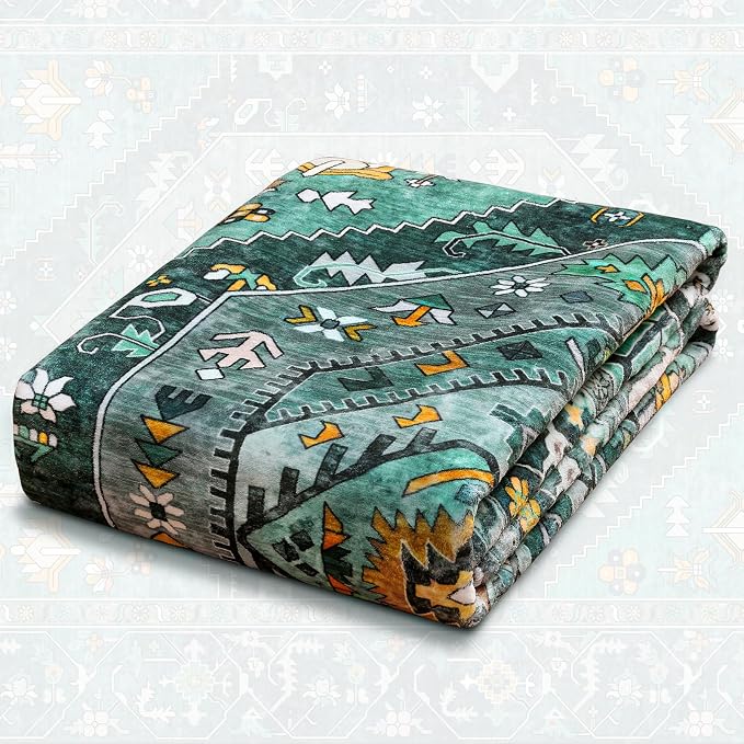SERISSA Washable Rugs 9x12 Area Rugs, Large Non-Slip Boho Living Room Teal Rug - Image 7