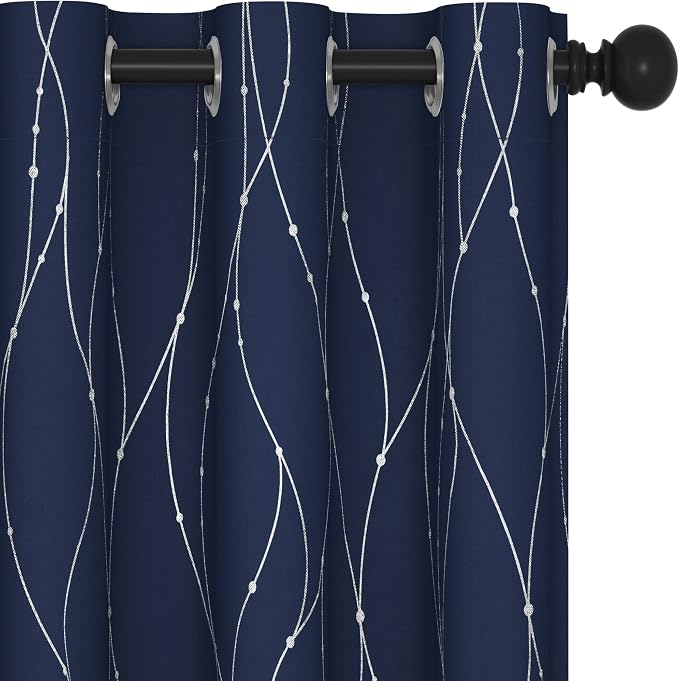 Deconovo Navy Blue Curtains, 42 x 84 Inch, Thermal Insulated Soundproof Privacy by Deconovo