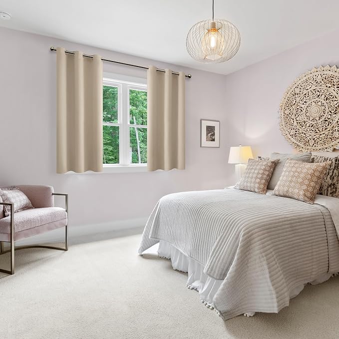 Short Blackout Curtains for Bedroom, 38 x 45 Inch, 2 Panels | Thermal Insulated - Image 6