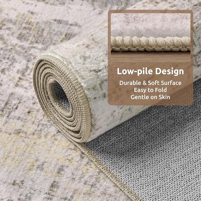 4 x 6 Area Rugs for Living Room, Machine Washable Non Slip Rug Ultra Soft Low - Image 4