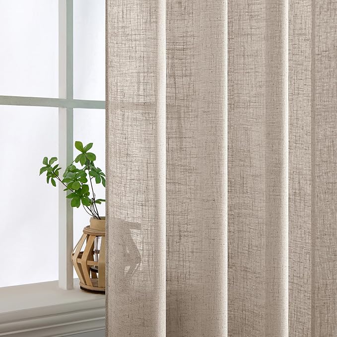 MIULEE Natural Linen Curtains 52x45 Inch Length - Image 5