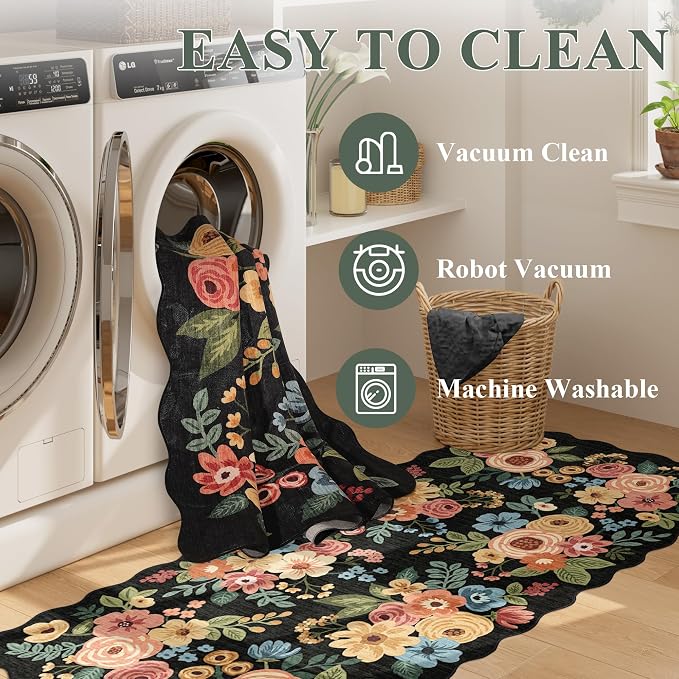 DUKINO 2x10 Runner Rug for Hallway, Washable Kitchen Rug Non Slip, Low Pile - Image 6