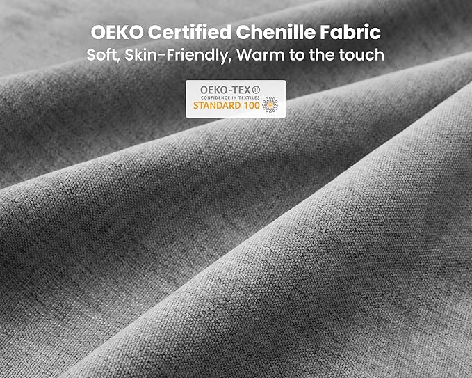 Oversized Modular Sofa, Extra Deep Cloud Chenille Sectional Couch with Ottoman Chaise, Fluffy Chenille 2 Seater Sofa Bed for Living Room, Villa (Sofa Bed 4 Seater, Chenille Grey)