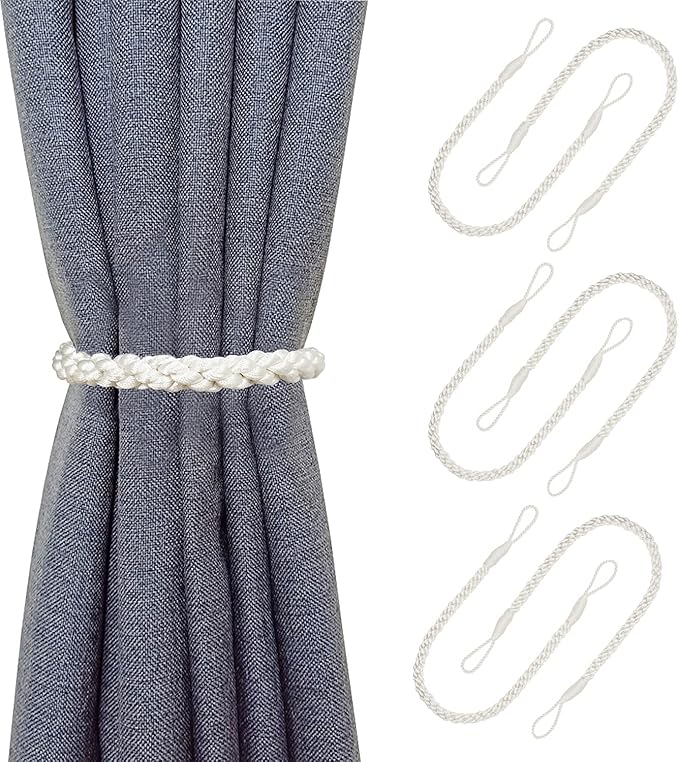 Curtain Tiebacks Ropes, Ivory White by HIASTRA