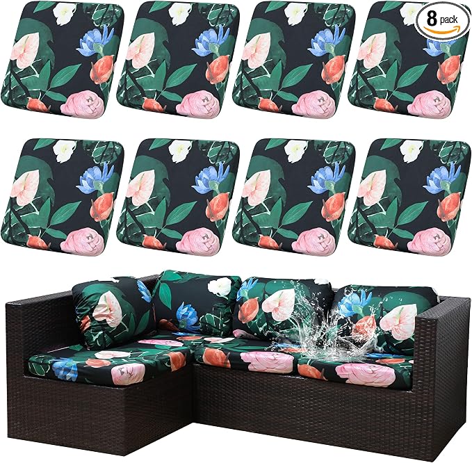 Outdoor Cushion Covers Set, Replacement by SUKAIKEQA
