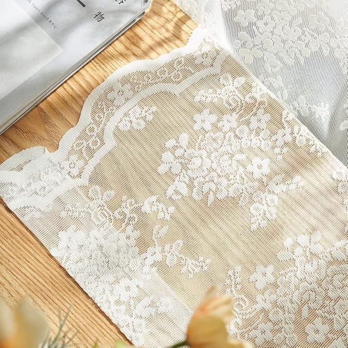YJ YANJUN Vintage Lace Curtains 90 Inches Long - Image 5