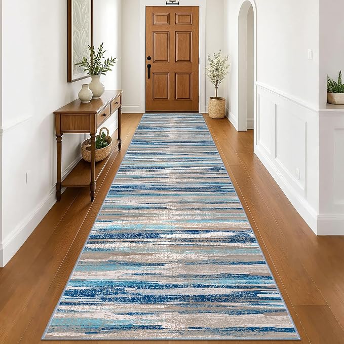 Lansny Modern Abstract Runner Rug 3x16 by lansny