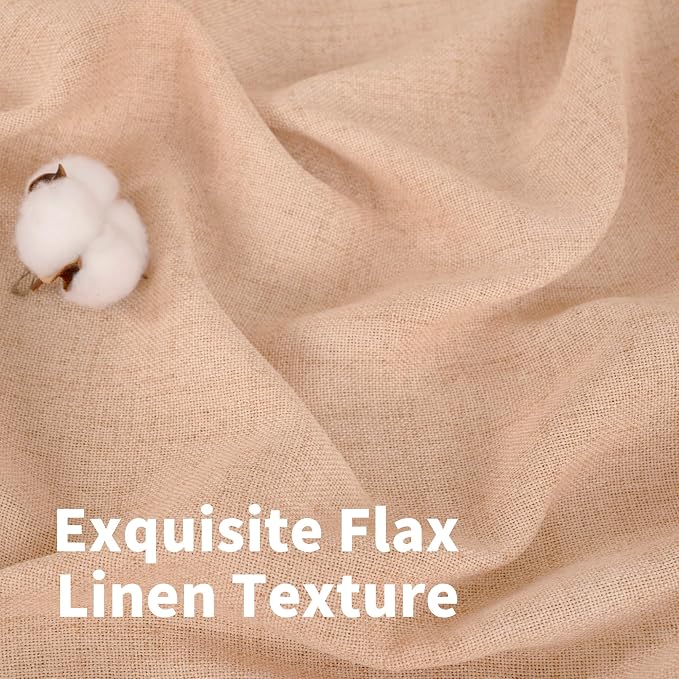 YoungsTex Peach Linen Curtains 84 Inch Length - Image 4