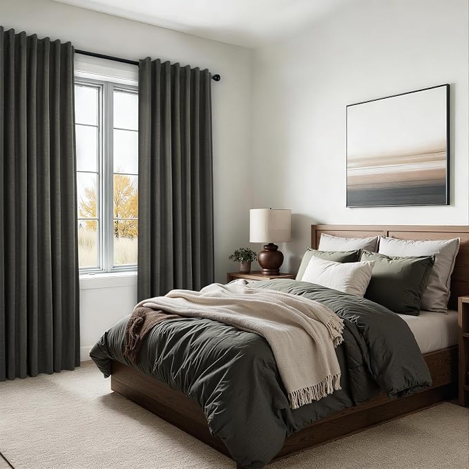 Topfinel Linen Blackout Curtain 90 Inches Long - Image 2