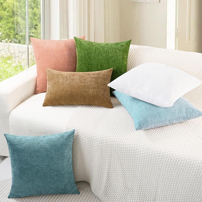 CaliTime Decorative Throw Pillow Covers 18 X 18 Inches Light Blue Grey | Pack - Image 2