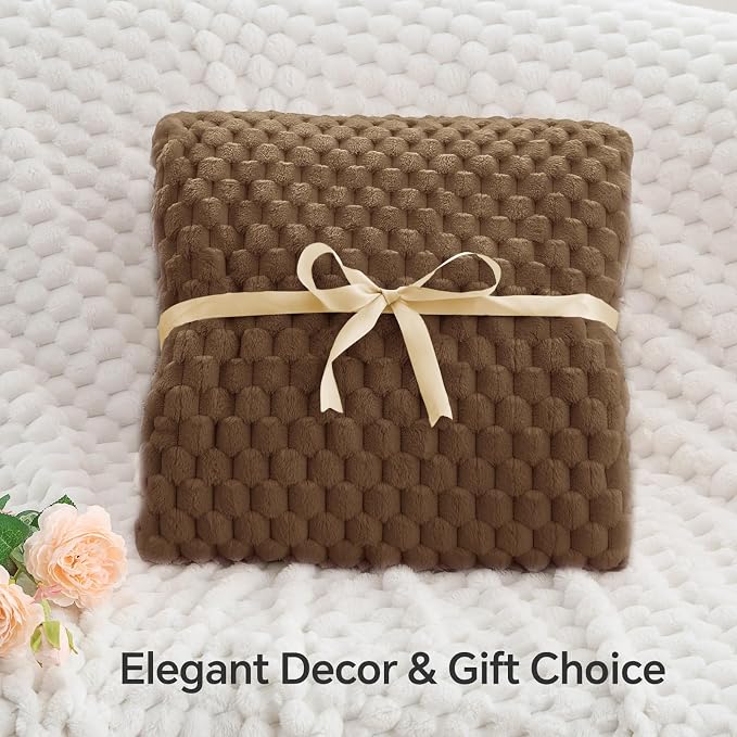 BEDELITE Brown Throw Blanket for Couch, Soft Cozy Gifts for Women, 50 * 60 | 3D - Image 4