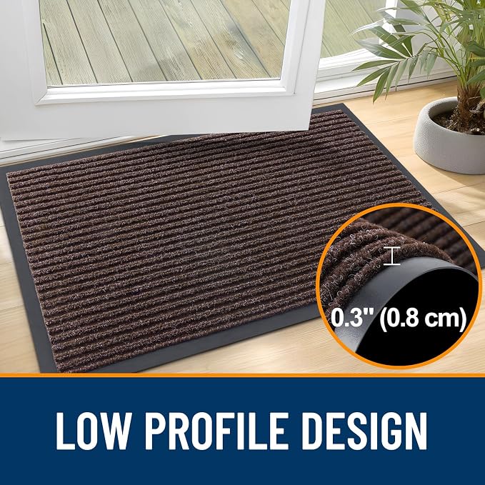 OLANLY Front Door Mat 71x30, Waterproof Heavy-Duty Indoor Outdoor Doormat | Tan - Image 4