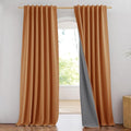 NICETOWN 100% Blackout Burnt Orange Curtains, W52 x L90 in, Thick Linen Blend by NICETOWN