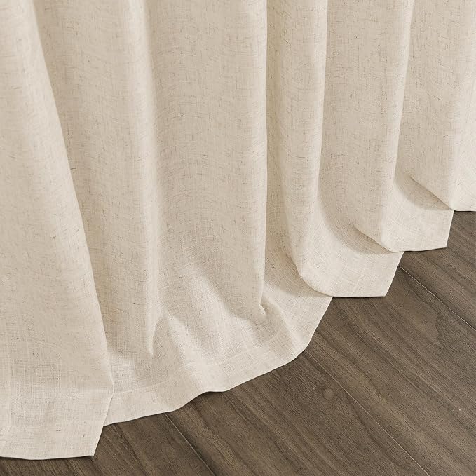 Linen Curtains 70 Inch Length for Living Room Back Tab Semi Sheer Light - Image 9