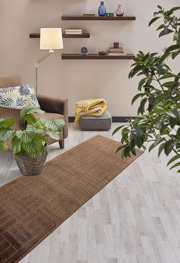 Custom Length Hallway Runner Rug, Slip Resistant, Bricks Brown, 26 Inch X 3 feet - Image 5