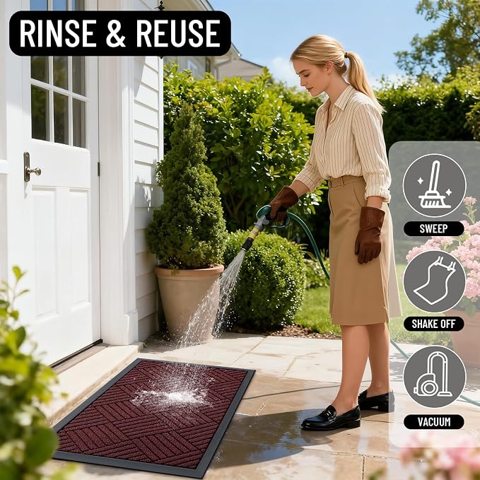 OLANLY Front Door Mat Outside Entrance 33x21, Waterproof Heavy-Duty Doormat | - Image 8