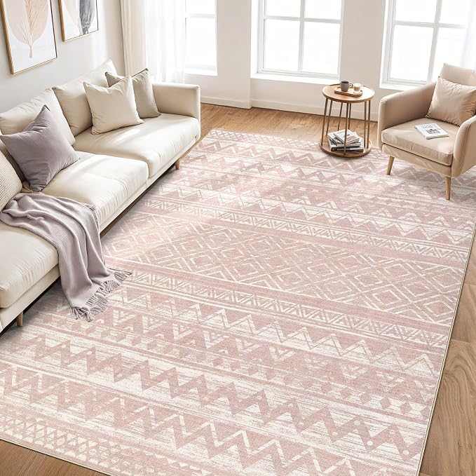 cotiled Boho 9x12 Area Rug for Living Room: Large Moroccan Washable Rug | Solve - Image 7