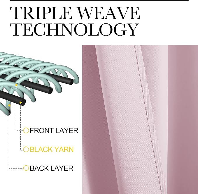 NICETOWN RV Blackout Curtains for Camper Windows, Baby Pink, Short Blackout - Image 3